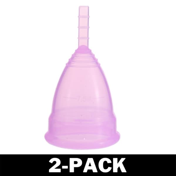 Menskopp Rosa - Mjukt och Komfortabelt Silikon - Mensskydd 2-Pack