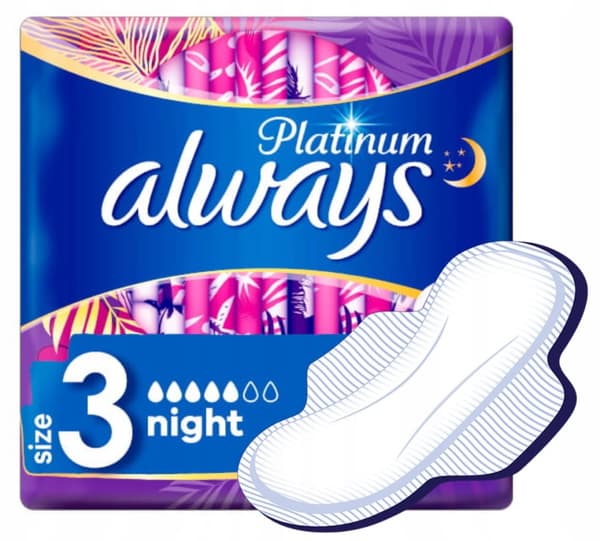 Always Platinum bindor med vingar 6 st ultra natt
