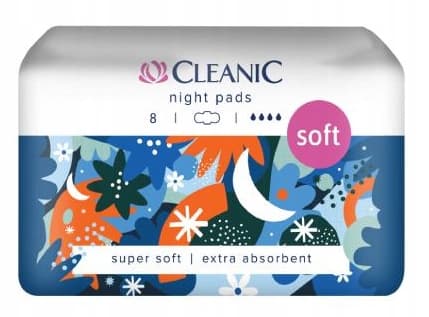 Cleanic Soft nattbindor med vingar 8 st