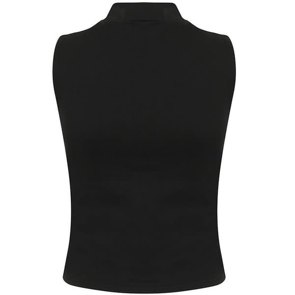 Skinni Fit Kvinnor/Damer med hög hals, Crop, ärmlös väst topp