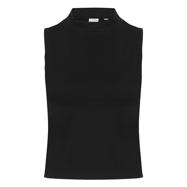 Skinni Fit Kvinnor/Damer med hög hals, Crop, ärmlös väst topp