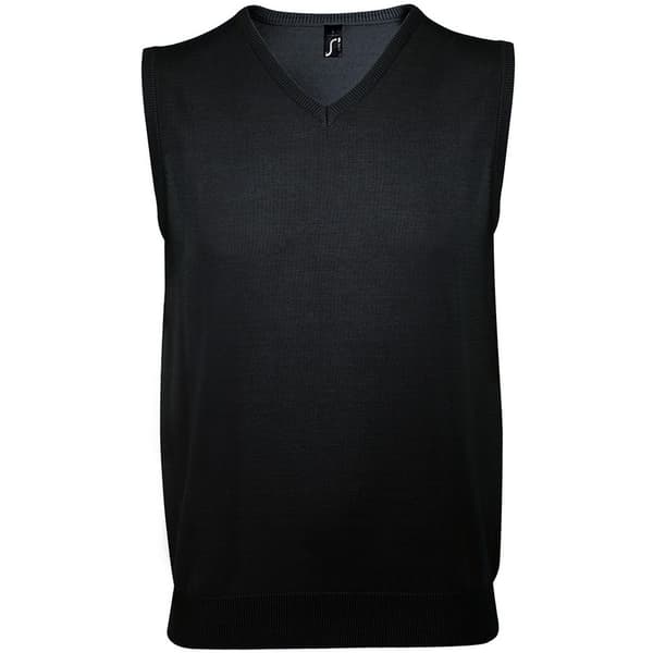 SOLS Unisex Gentlemen Sleeveless V Neck Sweater Vest Black XS