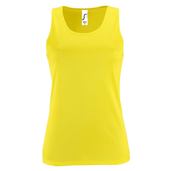 SOLS Kvinnor/Damer Sporty Performance ärmlöst linne utan ärmar Neon Yellow L