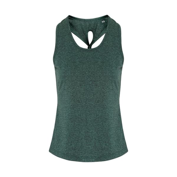 TriDri Dame/kvinder Yoga Knot Vest Forest Green/Black Melange XS
