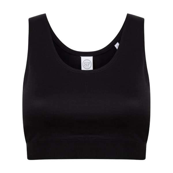 Skinni Fit Womens/Ladies Fashion Sleeveless Crop Top Black M