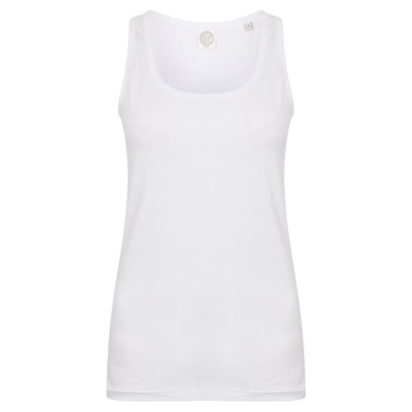 SF Womens/Ladies Feel Good Stretch Sleeveless Vest White 2XL