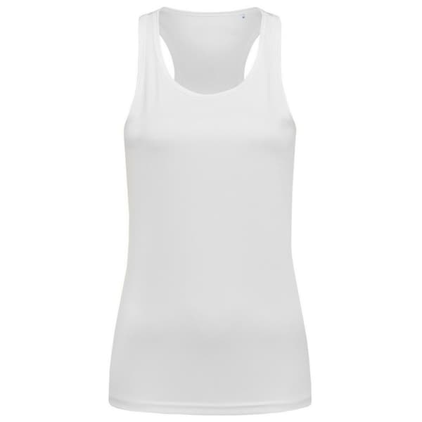 Stedman Womens/Ladies Active Poly Poly Sleeveless Sports Vest White XL