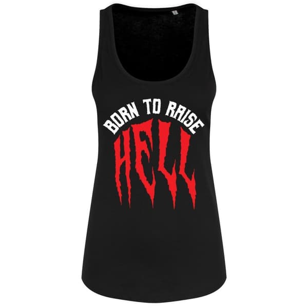 Grindstore Ladies/Womens Born To Raise Hell Floaty Tank Black X Large (UK 14-16)