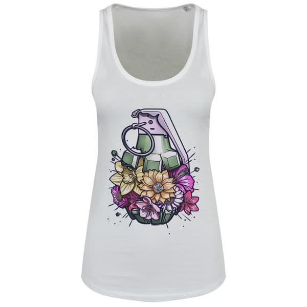 Grindstore Unorthodox Floral Grenade Ladies Floaty Tank
