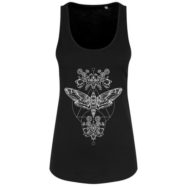 Grindstore Damer/kvinnor Death Head Moth Floaty Tank Black Small (UK 8-10)