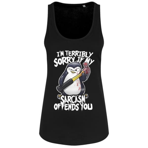 Psycho Penguin Ladies/Womens Sarcasm Floaty Tank Black XX Large (UK 16-18)