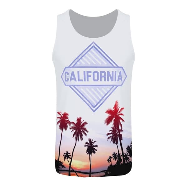 Grindstore Mens California Sub Vest White/Multicoloured S