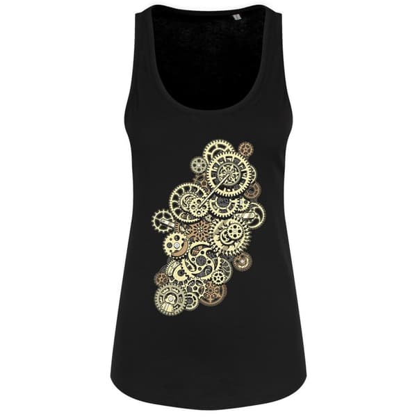 Grindstore Ladies/Womens Steampunk Cogwheels Floaty Tank