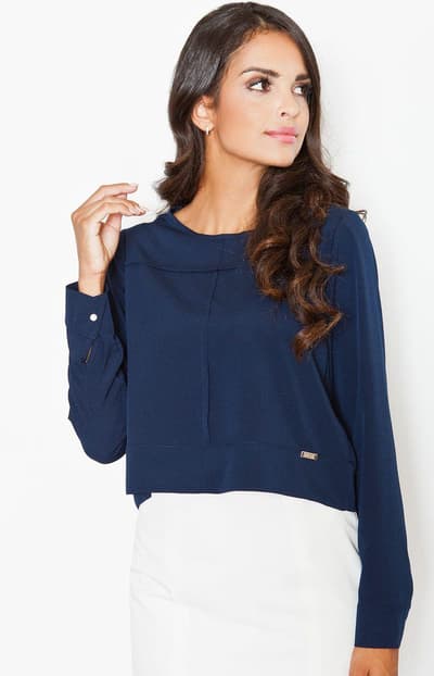 M395 Bluse, Navy Blue, L