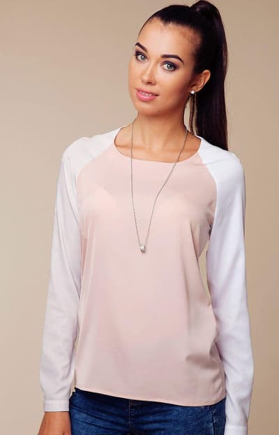 Bluse ABK0029, Pulver-White Roses, L