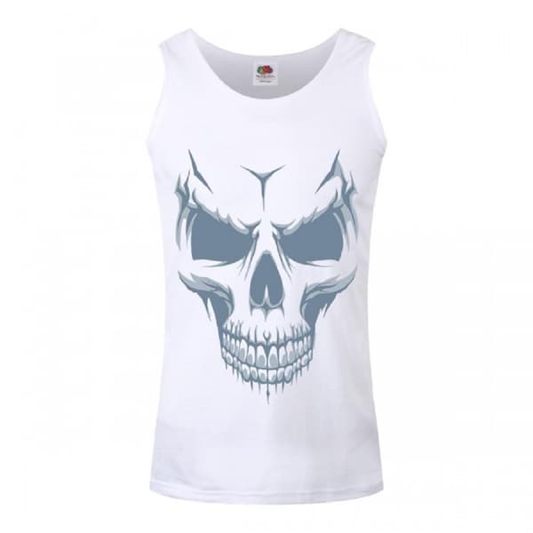 Grindstore Västtopp med grinande dödskalle för män White XXL