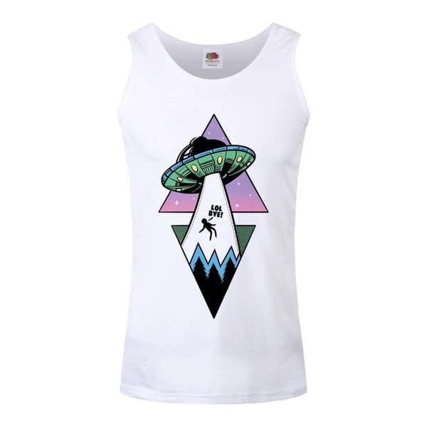 Grindstore Mens Alien Abduction Vest Top White L