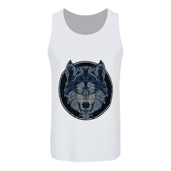 Unorthodox Collective Mens Graphic Wolf Vest Top White L