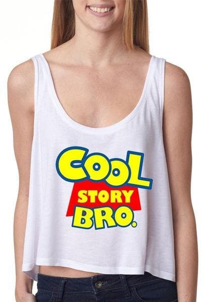 Gul Cool Story Bro Letter Crop topp Vit S