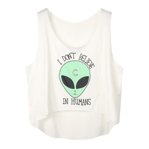 I Don't Believe Crop Topp Vit L