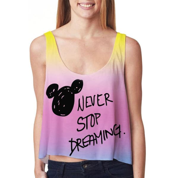 Crop topp Never Stop Dreaming multifärg L