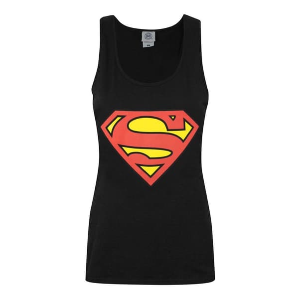 Superman Vest med skjoldlogo til kvinder/damer Black L