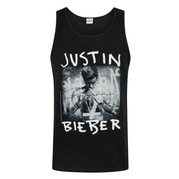 Justin Bieber Official Mens Purpose Vest Black M