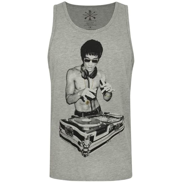 BNA78 Mens Gung Fu Scratch Bruce Lee Tank Top Grey XXL