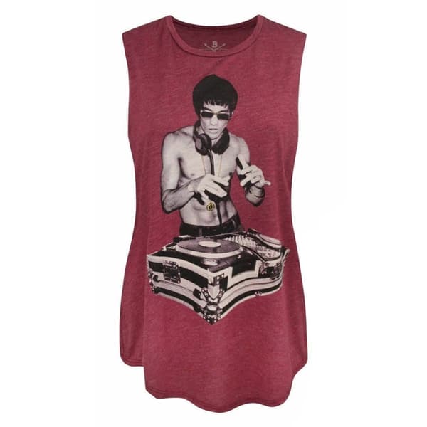 BNA78 Womens/Ladies Gung Fu Scratch Bruce Lee Tank Top Red L