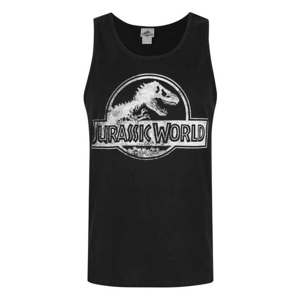 Jurassic World Mens Distressed Logo Vest Black M