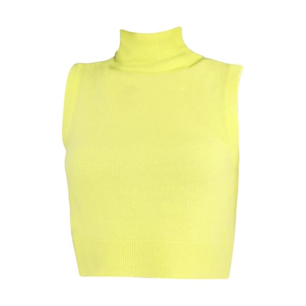 Brave Soul Womens/Ladies Cashmilon Turtle Neck Crop Top Lime S
