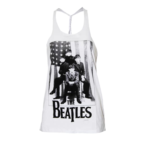 The Beatles Womens/Ladies Baby Doll Stars & Stripes Vest Top
