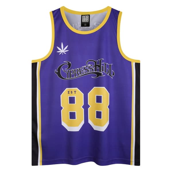 Amplified Mens Greenthumb Cypress Hill Basketball Jersey Purple S