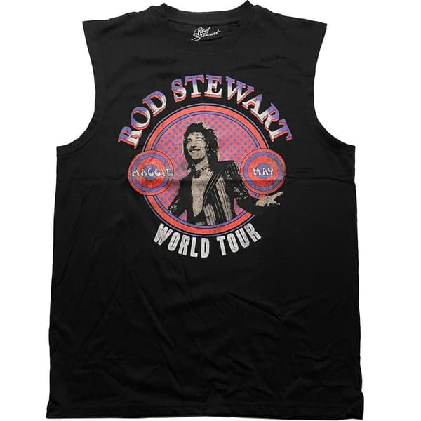 Rod Stewart Unisex Adult World Tour Tank Top Black L