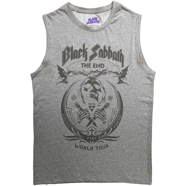 Black Sabbath Unisex Adult The End Mushroom Cloud Cotton Tank Top Grey XL