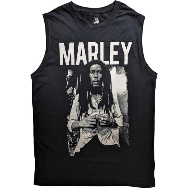 Bob Marley Unisex Adult Photograph Cotton Tank Top Black L