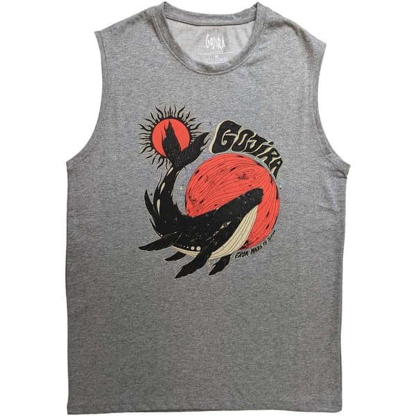 Gojira Unisex Adult Whale Tank Top Grey S