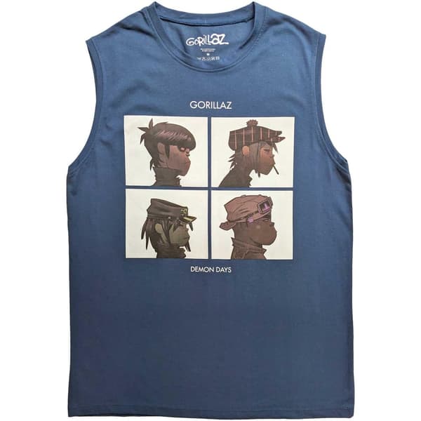 Gorillaz Unisex Adult Demon Days Cotton Tank Top Denim Blue M