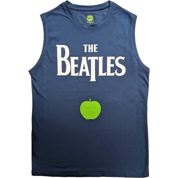 The Beatles Unisex Adult Apple Cotton Logo Tank Top Denim Blue XL