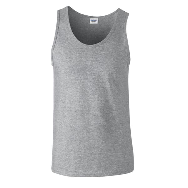 Gildan Mens Soft Tank Top Sports Grey XL