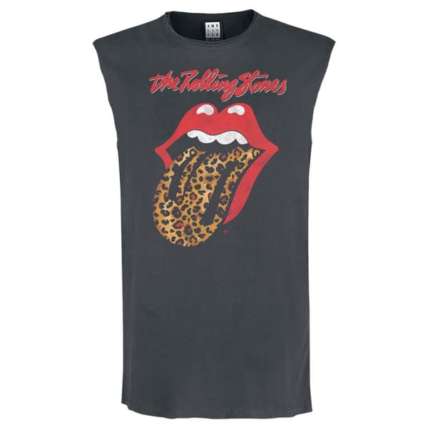 Amplified Mens Leopard Tongue The Rolling Stones Tank Top