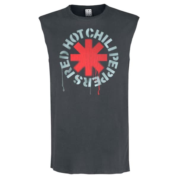 Amplified Mens Stencil Asterix Red Hot Chili Peppers Tank Top