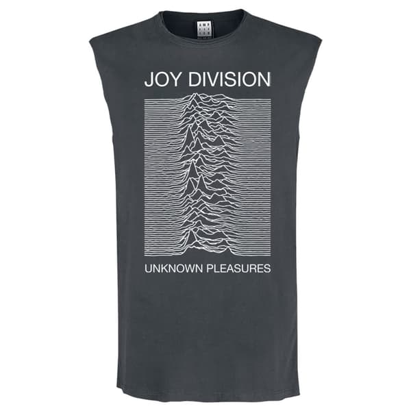 Amplified Mens Unknown Pleasures Joy Division Tank Top Charcoal M