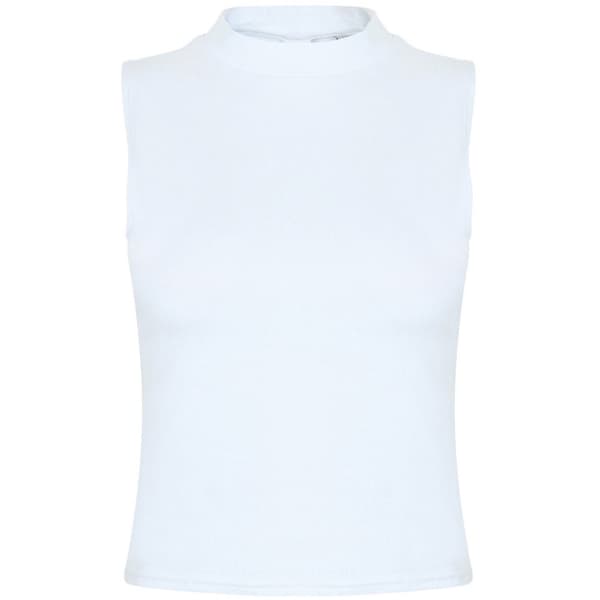SF Womens/Ladies High-Neck Tank Top