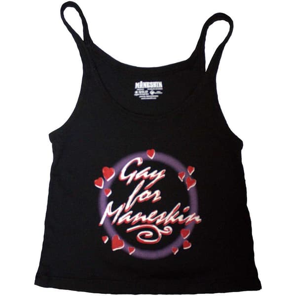 Maneskin Unisex Adult Gay For Maneskin Tank Top Black XL