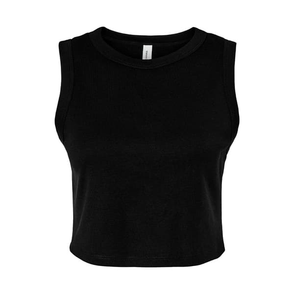 Bella + Canvas Womens/Ladies Plain Micro-Rib Muscle Crop Top