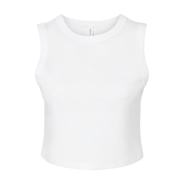 Bella + Canvas Womens/Ladies Plain Micro-Rib Muscle Crop Top