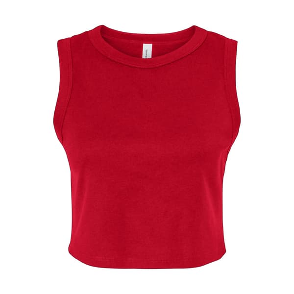 Bella + Canvas Womens/Ladies Plain Micro-Rib Muscle Crop Top