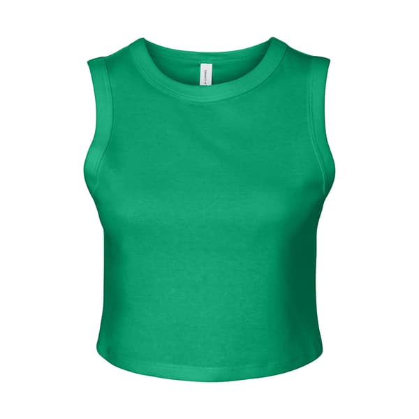 Bella + Canvas Womens/Ladies Plain Micro-Rib Muscle Crop Top