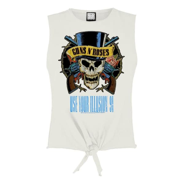 Amplified Womens/Ladies Use Your Illusion Guns N Roses Vintage Crop Top White XS